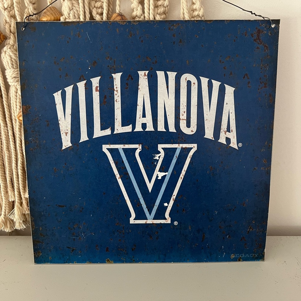Villanova Blue Metal Wall Sign - Collegiate Home Decor